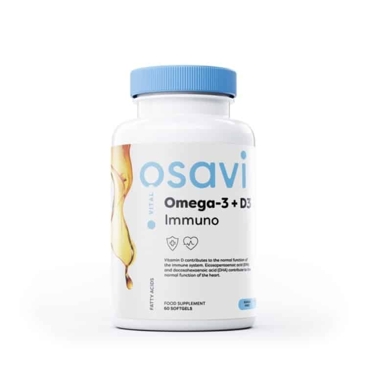 Osavi - Omega-3 + D3 Immuno, Citron, 60 mjuka kapslar | Vitaminer och MineralerHälsa och välbefinnandeVissa vitaminerD-vitaminOmegas - EFA - CLA - oljorOmega och fiskoljaImmunförsvaretHälsokostKreatintillskottFitness och träningD3 | Apoteka