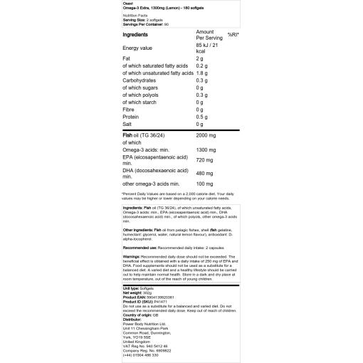 1300 mg (Citron) - 180 bløde kapsler
