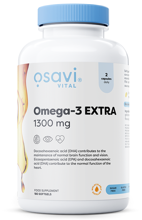Osavi - Omega-3 Extra Molekylärdestillerad, 1300 mg (Citron) - 180 kapslar | Vitaminer och MineralerHälsa och välbefinnandeOmega och fiskoljaHälsokostNordisk vitalitetOmega & Näringsoljor | Apoteka