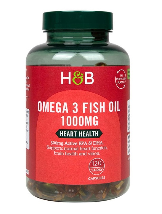 Holland &amp; Barrett - Omega 3 Fiskolja, 1000 mg, 120 kapslar | Vitaminer och MineralerHälsa och välbefinnandeOmega och fiskoljaHälsokostOmega & Näringsoljor | Apoteka
