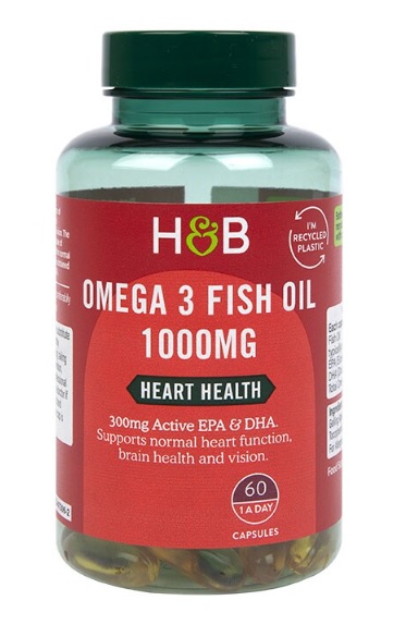 Holland &amp; Barrett - Omega 3 Fiskolja, 1000 mg, 60 kapslar | Hälsa och välbefinnandeOmega och fiskoljaHälsokostOmega & Näringsoljor | Apoteka