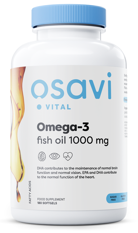 Osavi - Omega-3 Fiskolja Molekylärdestillerad, 1000 mg - 180 mjukkapslar | Hälsa och välbefinnandeOmega och fiskoljaHälsokostOmega & Näringsoljor | Apoteka