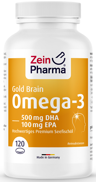 Zein Pharma - Omega-3 Gold Brain Edition, 120 mjukkapslar | Hälsa och välbefinnandeHälsokostOmega & Näringsoljor | Apoteka