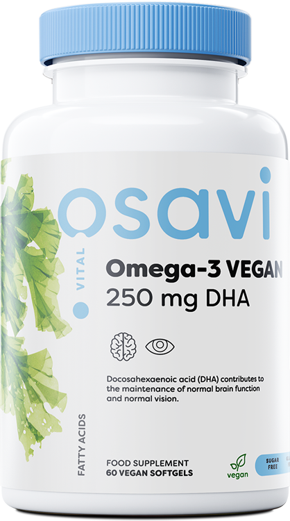 Osavi - Omega-3 Vegan, 250 mg DHA, 60 vegankapslar | Veganska produkterOmegas - EFA - CLA - oljorOmega och fiskoljaHälsokostOmega & Näringsoljor | Apoteka