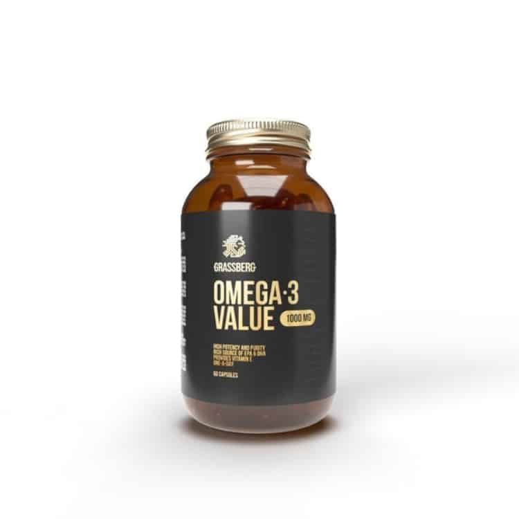 Grassberg - Omega 3 Värde, 1000 mg - 120 kapslar | Omegas - EFA - CLA - oljorOmega och fiskoljaHälsokostOmega & Näringsoljor | Apoteka
