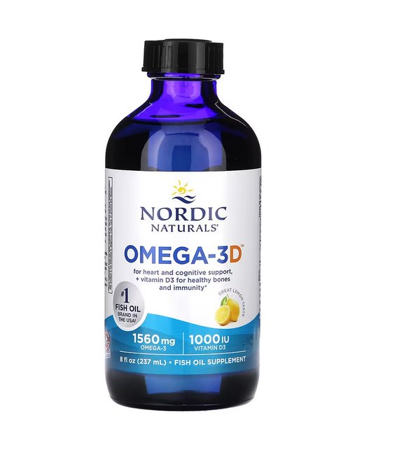 Nordic Naturals - Omega-3D, 1560mg Citron - 237 ml | Vitaminer och MineralerHälsa och välbefinnandeOmegas - EFA - CLA - oljorOmega och fiskoljaHälsokostNordisk vitalitetOmega & Näringsoljor | Apoteka