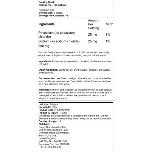 Seeking Health - Optimal PC, 100 mjuka kapslar - Bild 2