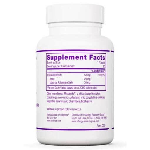 Optimox Corporation - Iodoral, jod och kaliumjodid 50 mg, 90 tabletter - Bild 3
