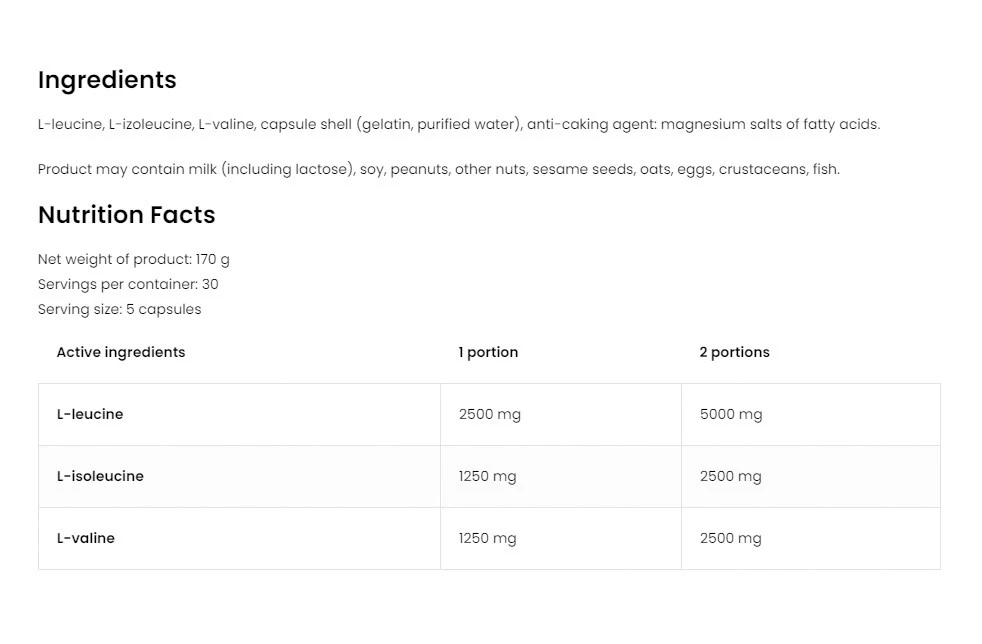 OstroVit - BCAA 5000 mg, 150 kapslar - Bild 2