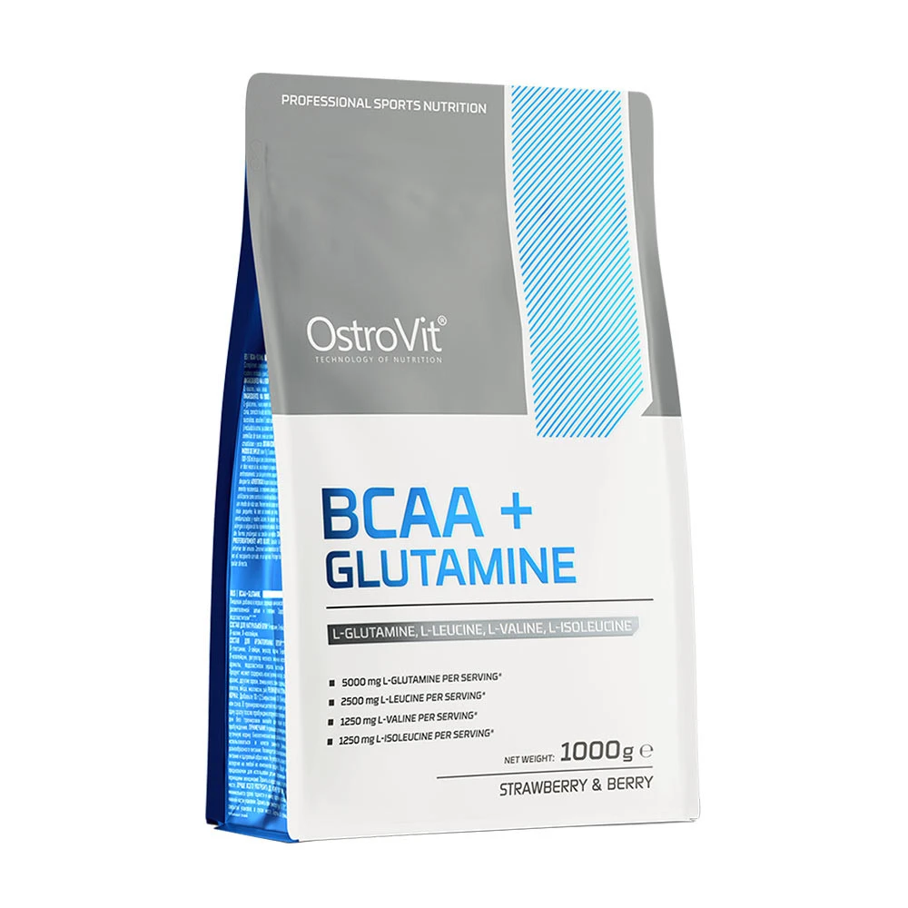 OstroVit - BCAA + Glutamin, 1000 g, Vild Jordgubb Blåbär | Aminosyror och BCAAHälsokostBCAA och EAAGlutamin | Apoteka