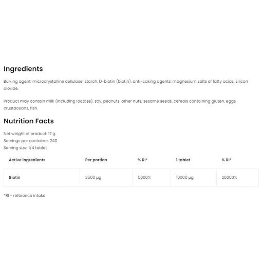 Ostrovit - Biotin 10.000 MAX, 60 tabletter - Bild 8