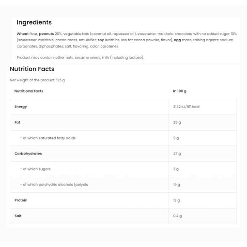 OstroVit - Kakor med jordnötter och choklad, 125 g - Bild 5