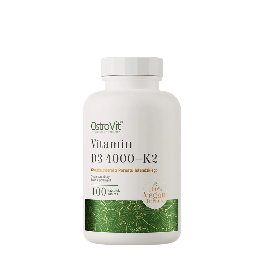OstroVit - D3 4000 IU + K2 VEGE, 100 tabletter | Vitaminer och MineralerD-vitaminK-vitaminHälsokost | Apoteka