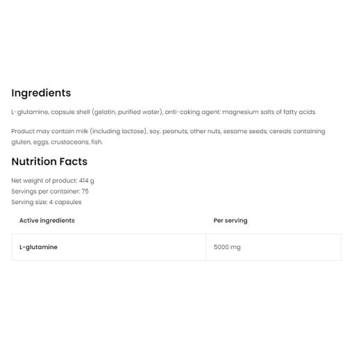 OstroVit - Glutamin 5000 mg, 300 kapslar - Bild 2