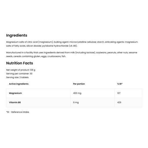OstroVit - Magnesiumcitrat 400 mg + B6, 90 tabletter - Bild 2