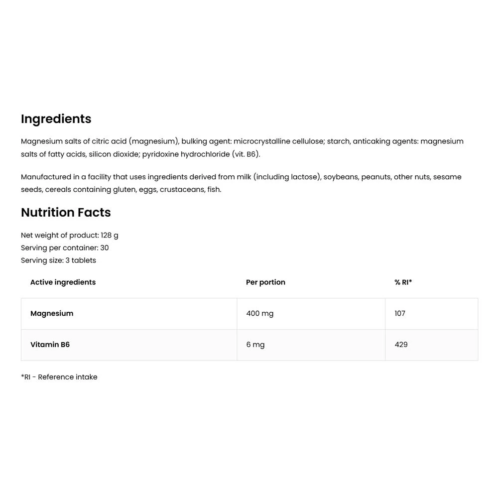 OstroVit - Magnesiumcitrat 400 mg + B6, 90 tabletter - Bild 2