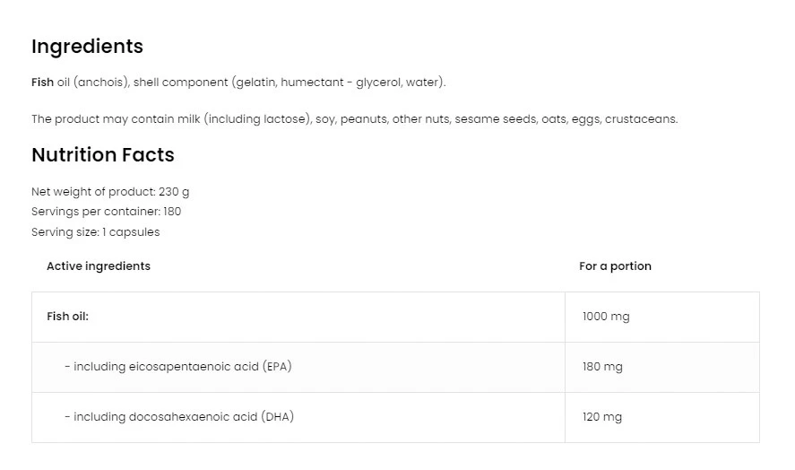 OstroVit - Omega 3, 180 kapslar - Bild 2
