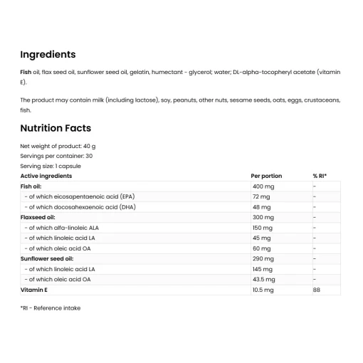 OstroVit - Omega 3-6-9, 30 kapslar - Bild 2