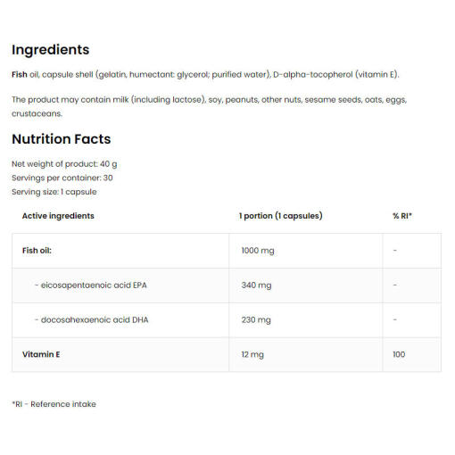 OstroVit - Pharma Elite Omega 3, 30 kapslar - Bild 2