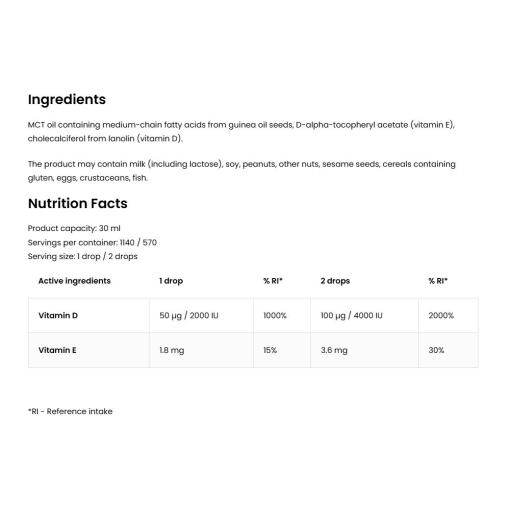 OstroVit - Pharma Vitamin D3 4000 IE droppar, 30 ml - Bild 2
