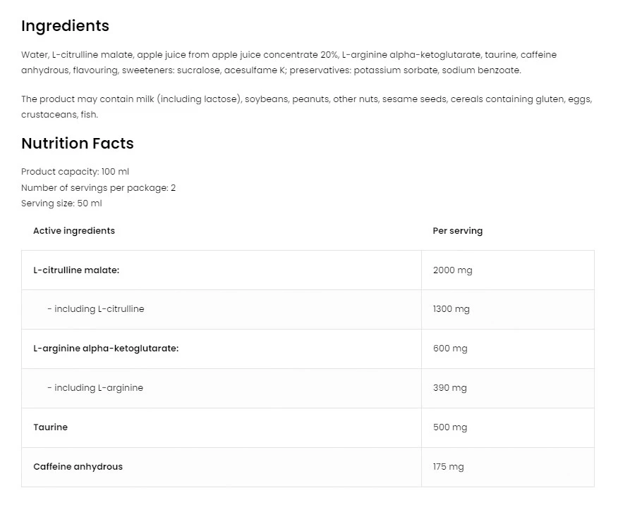 OstroVit - Pre Workout Nutrition Shot, 100 ml, Körsbär - Bild 5