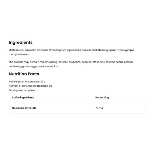 OstroVit - Quercetin VEGE, 90 kapslar - Bild 2