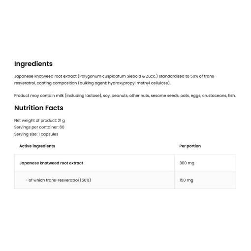 OstroVit - Resveratrol VEGE, 60 vegetabiliska kapslar - Bild 2
