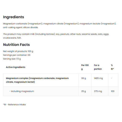 OstroVit - Triple Magnesium, 100 g - Bild 2