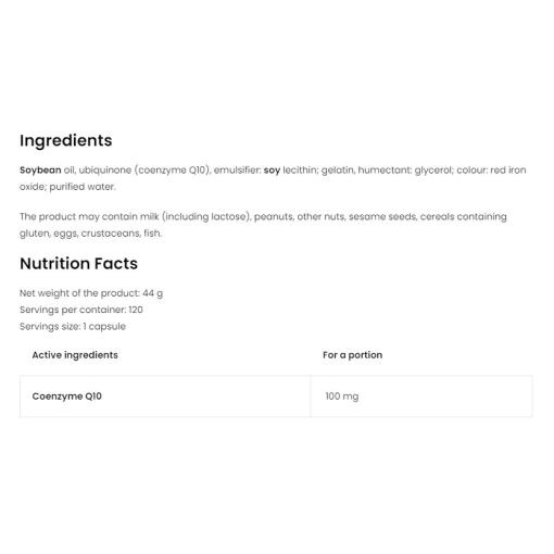OstroVit - Ubiquinone Q10, 100 mg, 120 kapslar - Bild 2