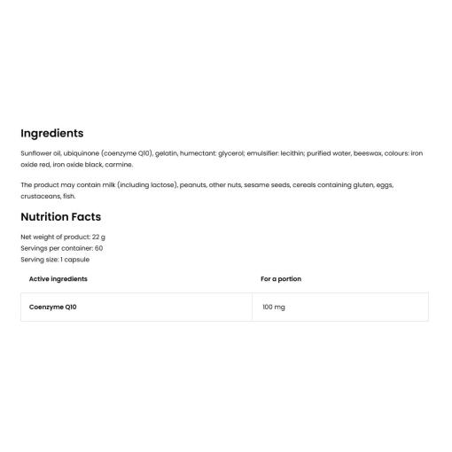 OstroVit - Ubiquinone Q10, 100 mg, 60 kapslar - Bild 2