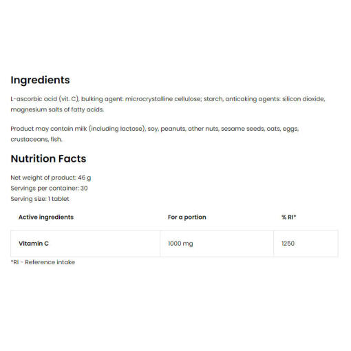 OstroVit - Vitamin C 1000 mg, 30 tabletter - Bild 2