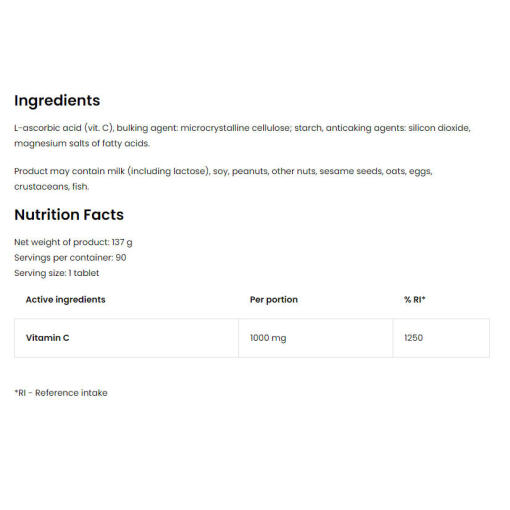 OstroVit - Vitamin C 1000 mg, 90 tabletter - Bild 2