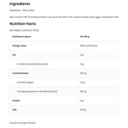 OstroVit - Xylitol, 1000 g - Bild 2