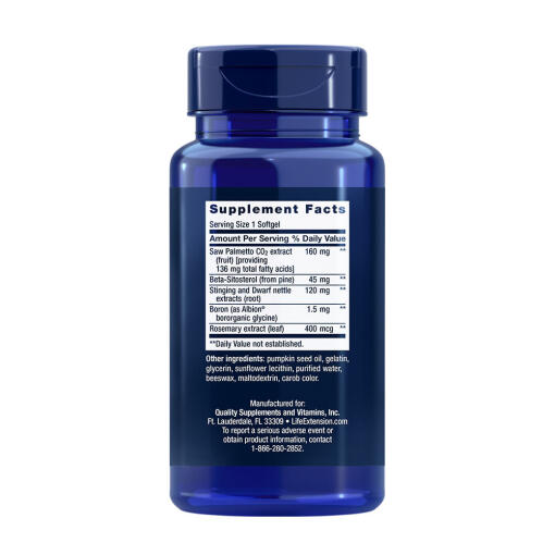 Life Extension - PalmettoGuard, Sågpalmetto/Nässelrot med Beta-Sitosterol, 60 mjukkapslar - Bild 2