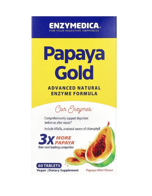 Enzymedica - Papaya Gold, Papayamynta, 60 tabletter | Vitaminer och MineralerVeganska produkterHälsa och välbefinnandeHälsokostMatsmältningshälsaEnzymer | Apoteka