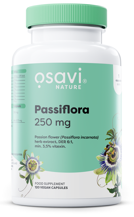 Osavi - Passiflora, 250 mg - 120 vegankapslar | Hälsa och välbefinnandeHälsokostFörbättra humöretAshwagandhaHumörförbättring | Apoteka