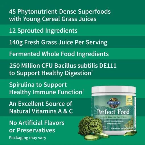 Garden of Life - Perfekt Föda Supergrön Formel, Pulver - 600g - Bild 4