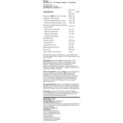 Minami - PluShinz 0-3 + Pro-Aging Complex, 30 mjukkapslar - Bild 2