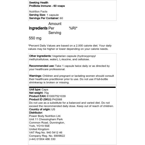 Seeking Health - ProBiota Immun, 60 vegetabiliska kapslar - Bild 2