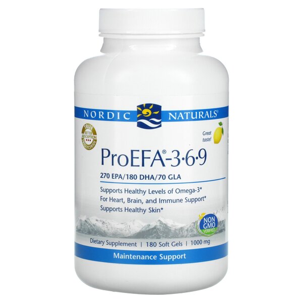 Nordic Naturals - ProEFA 3.6.9, Citronsmak - 180 mjuka gelkapslar | HälsokostOmega & Näringsoljor | Apoteka