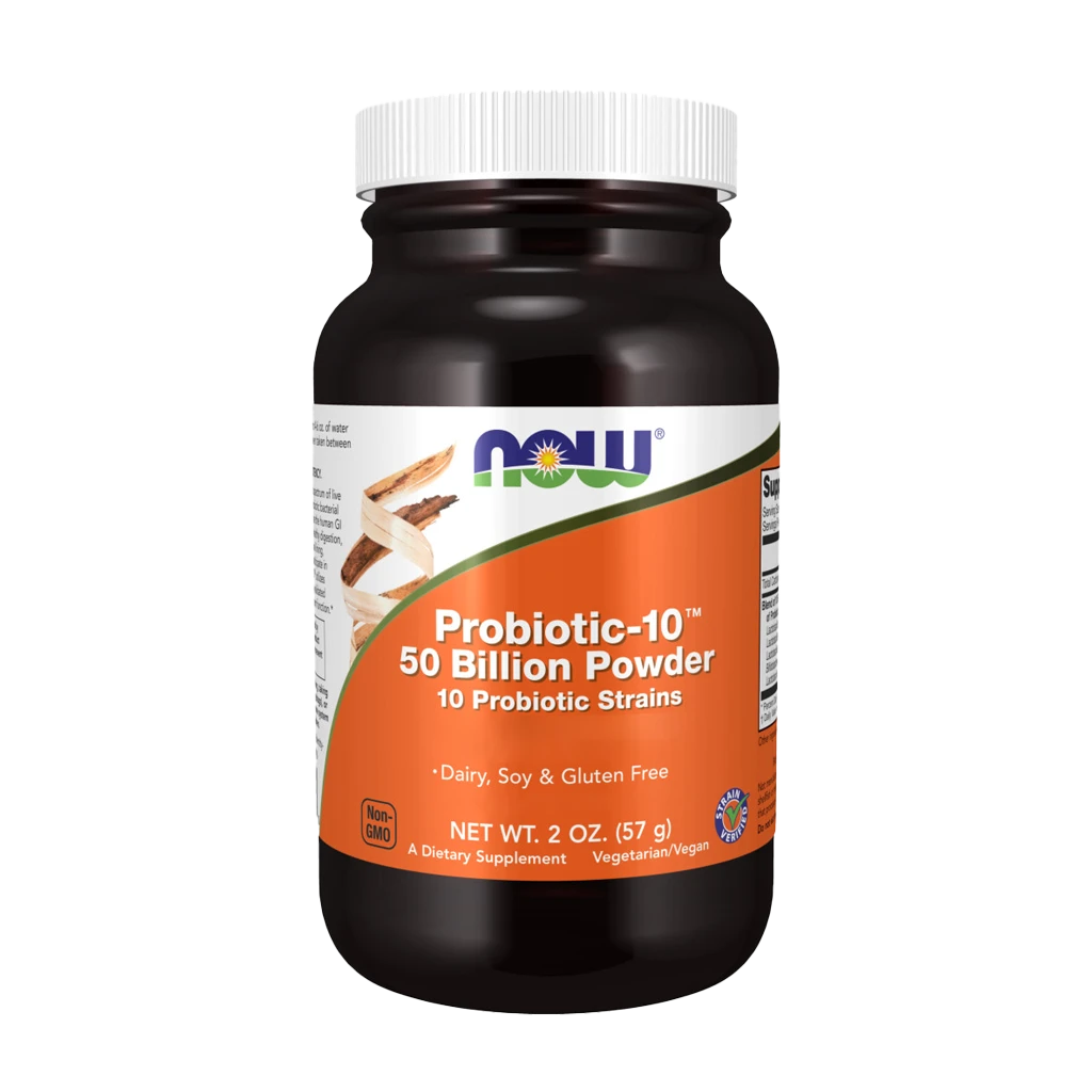 NOW Foods - Probiotic-10, 50 miljarder pulver - 57g | Vitaminer och MineralerVeganska produkterHälsa och välbefinnandeHälsokostProbiotikaAcidophilus – Mjölksyrabakterier för Mage & Tarmflora | Apoteka