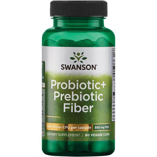Swanson - Probiotika + Prebiotisk Fiber, 60 kapslar - Bild 2