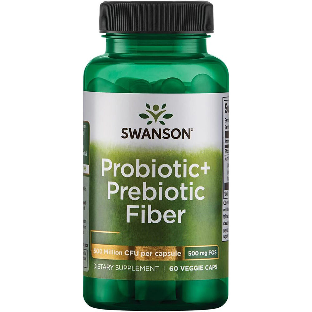 Swanson - Probiotika + Prebiotisk Fiber, 60 kapslar - Bild 2