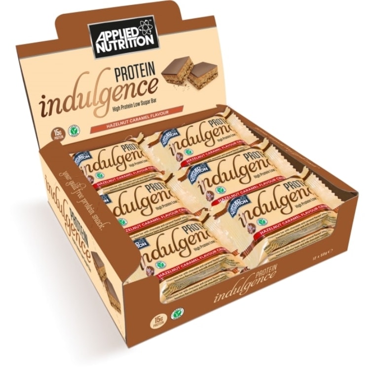 Applied Nutrition - Proteinförälskelsebar, Hasselnöt Karamell - 12 x 50g | HälsokostProteinerProteinbarsFitness och träningSundhedsfødevarer | Apoteka