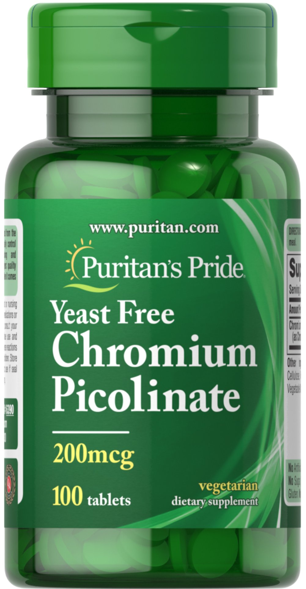 Puritans Pride - Krompikolinat, 200 mcg - 100 tabletter | Vitaminer och MineralerHälsa och välbefinnandeHälsokostKrompikolinat | Apoteka