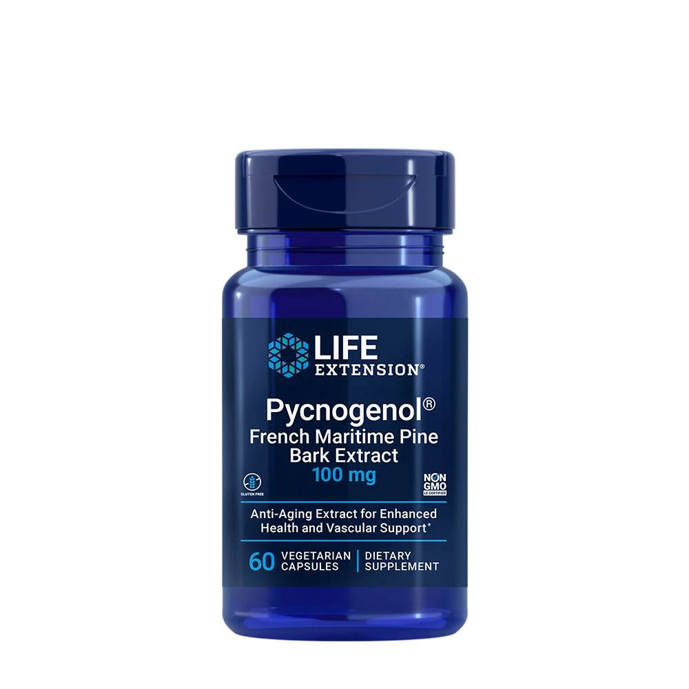 Life Extension - Pycnogenol Franskt Maritimt Tallbarksextrakt, 100 mg - 60 vegetabiliska kapslar | Vitaminer och MineralerHälsa och välbefinnandeAntioxidanterÖrttillskottHälsokostÖrter och växtbaserade preparat | Apoteka