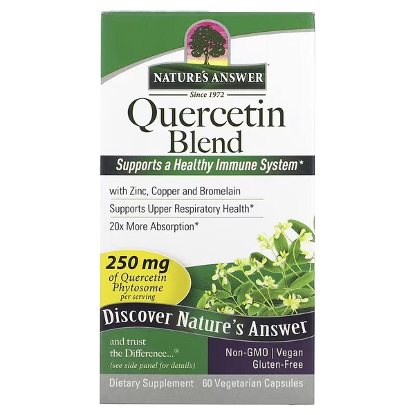 Natures Answer - Quercetinblandning, 60 vegetabiliska kapslar | Veganska produkterHälsa och välbefinnandeAntioxidanterHälsokostNordisk vitalitet | Apoteka