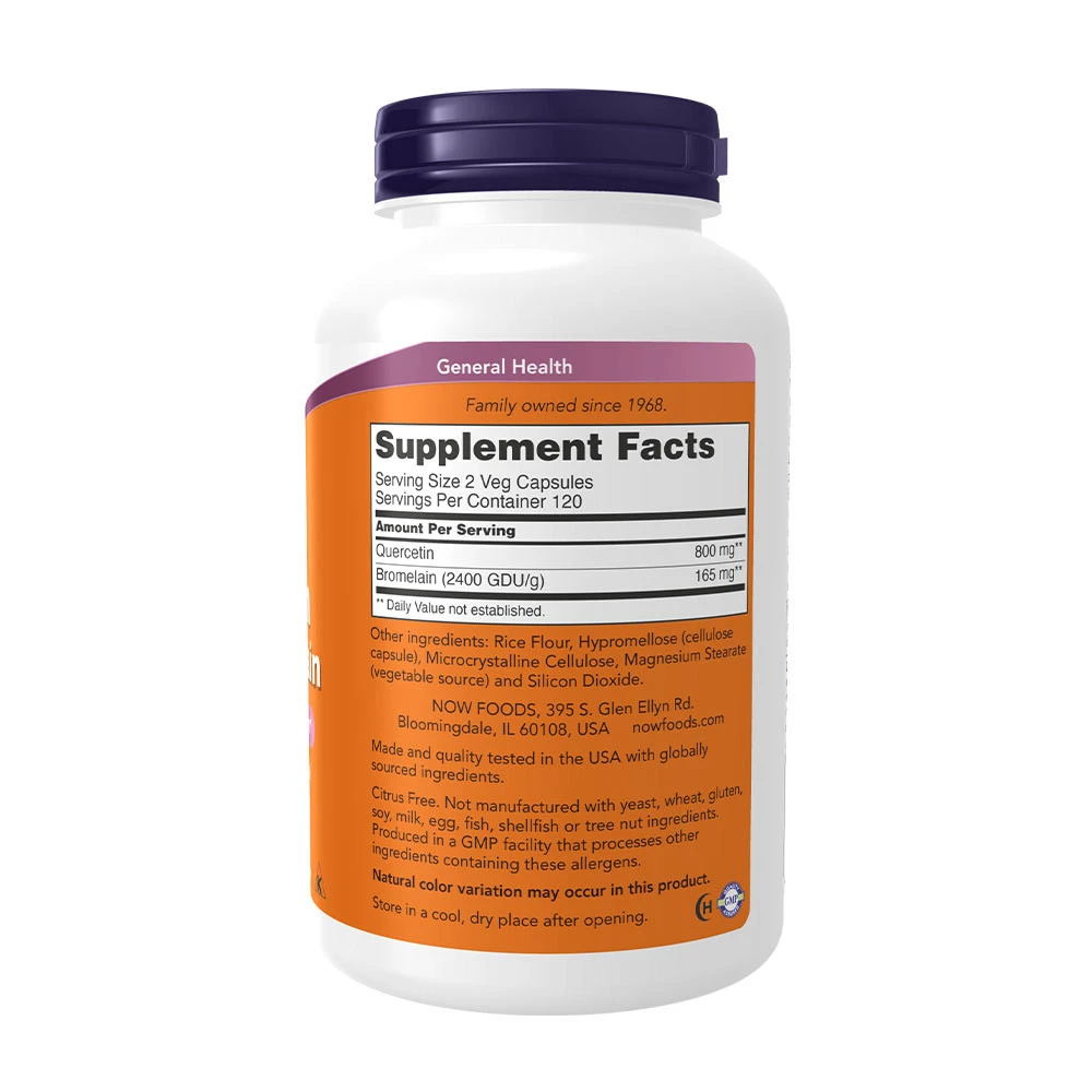 NOW - Quercetin med Bromelain, 240 kapslar - Bild 2