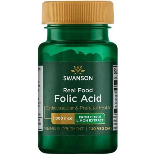 Swanson - Äkta Mat Folsyra, 1000 mcg, 100 kapslar | Vitaminer och MineralerVissa vitaminerHälsokostFolsyra | Apoteka