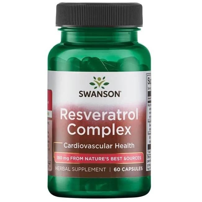 Swanson - Resveratrolkomplex, 60 kapslar | Vitaminer och MineralerHälsa och välbefinnandeAntioxidanterHälsokostResveratrol | Apoteka